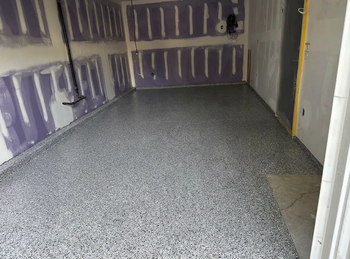New-build utility room, coated before drywall finish