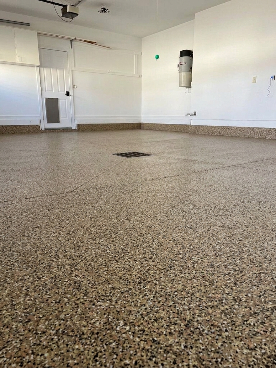 Sandstone finish applied